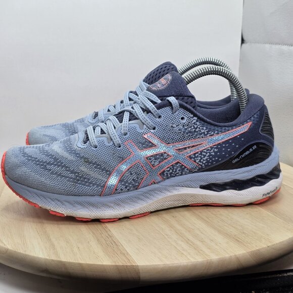 Women’s 9 Asics Gel Nimbus 23 Blue orange Gym Running Shoes Sneakers 1012A885 - Picture 1 of 10